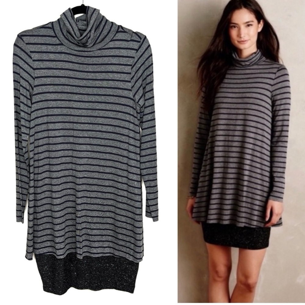 Bailey 44 Layered Striped Turtleneck Dress